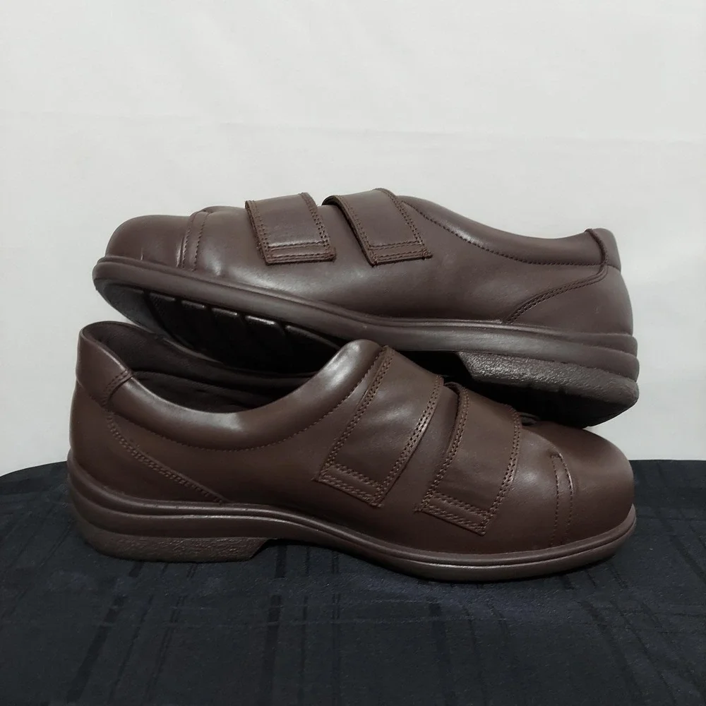Cosyfeet Men's Bart Shoes Wide Fit 3H Brown Leather Shoes Size 12.5